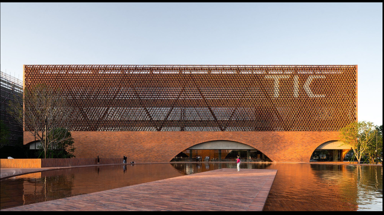 Contemporary perforated brick facade